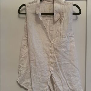 Sleeveless White 100% Linen Lilly Pulitzer Top